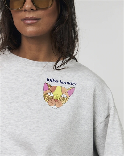 Lollys Laundry - Sydney LL Cat Sweatshirt - Light Grey Melange